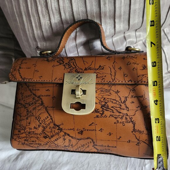 Patricia Nash NWT Signature Map Carisbrooke Riot Rust Satchel Set 4pc Set - Picture 13 of 17